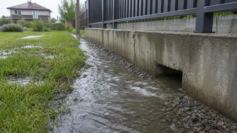 Забор на бетонной ленте и ливневый сток: как отвести воду