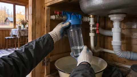Фильтры воды в неотапливаемой даче: где после слива остаётся вода