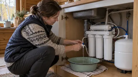 Слив воды из системы обратного осмоса