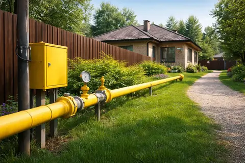 Газ по границе участка
