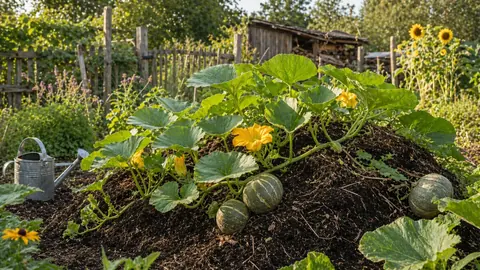 Тыква на компостной куче: посадка, полив и подкормка