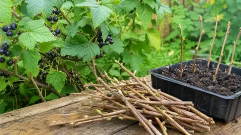 Как размножить чёрную смородину: черенками, отводками и делением