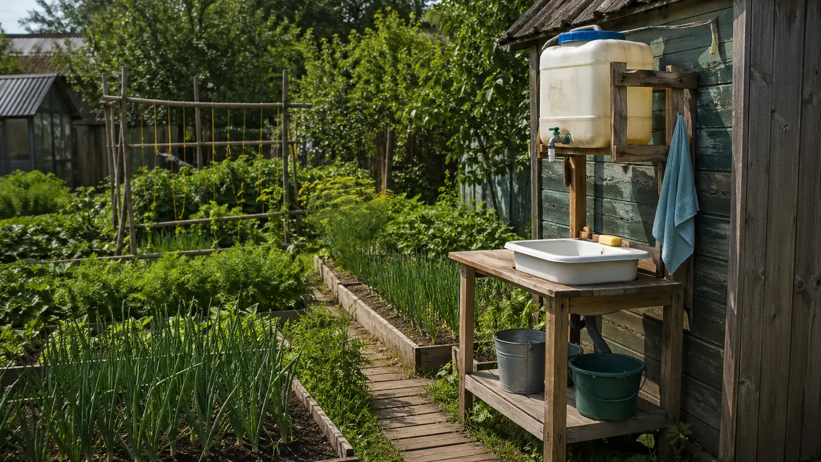 Как собрать садовый умывальник на участке